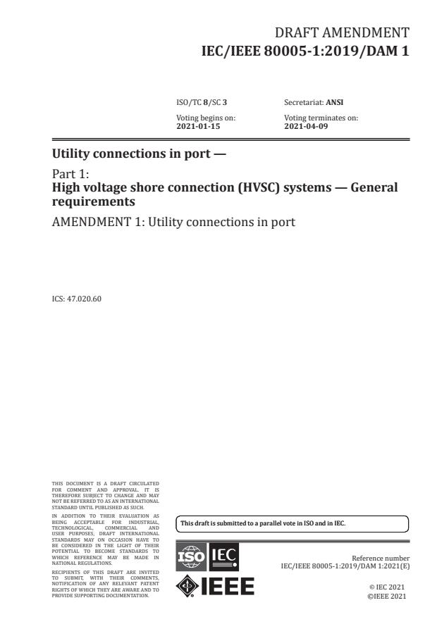 IEC/IEEE 80005-1:2019/DAmd 1