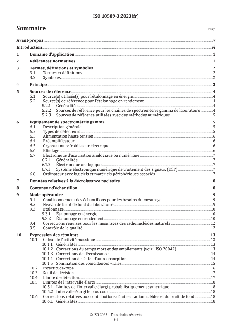 ISO 18589-3:2023 - Mesurage de la radioactivité dans l'environnement — Sol — Partie 3: Méthode d'essai des radionucléides émetteurs gamma par spectrométrie gamma
Released:8/15/2024