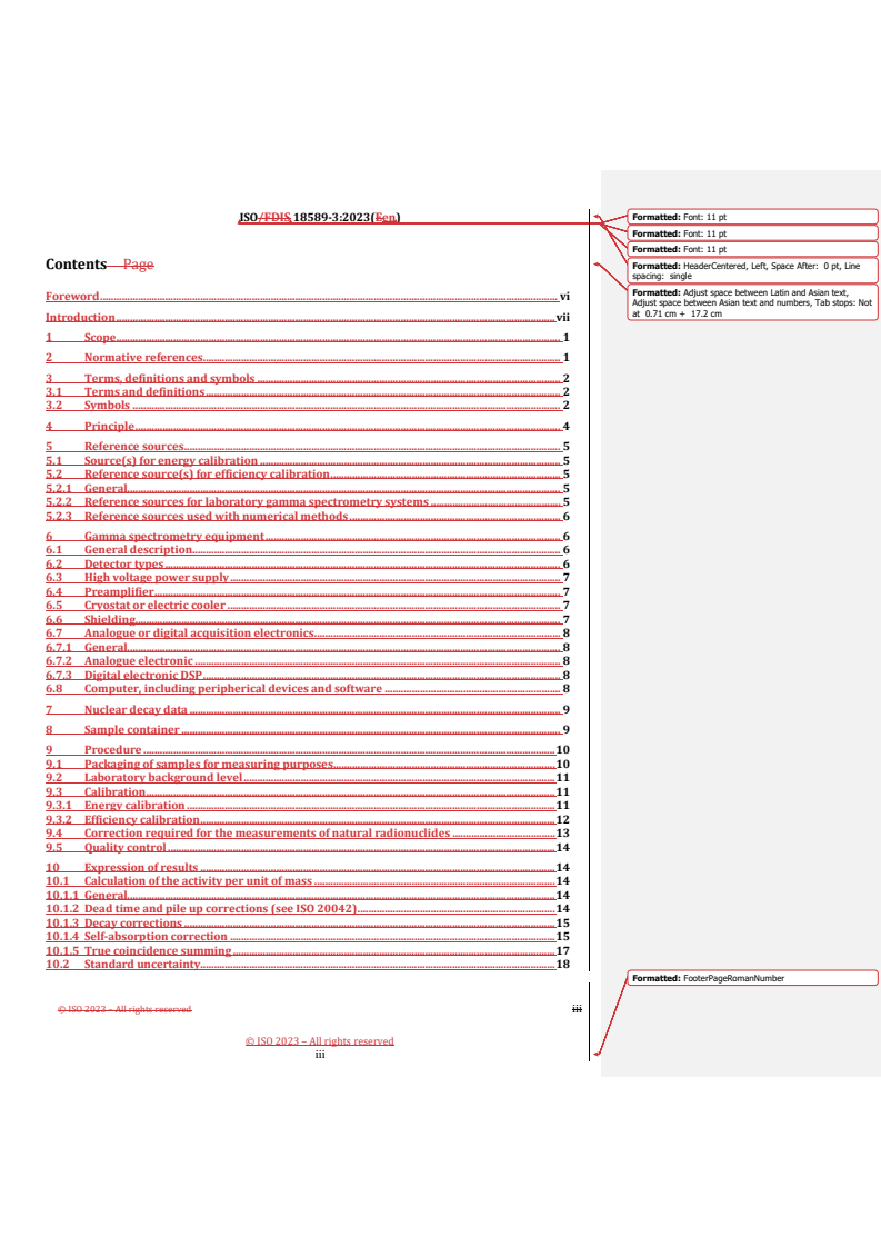 REDLINE ISO 18589-3:2023 - Measurement of radioactivity in the environment — Soil — Part 3: Test method of gamma-emitting radionuclides using gamma-ray spectrometry
Released:8/15/2024