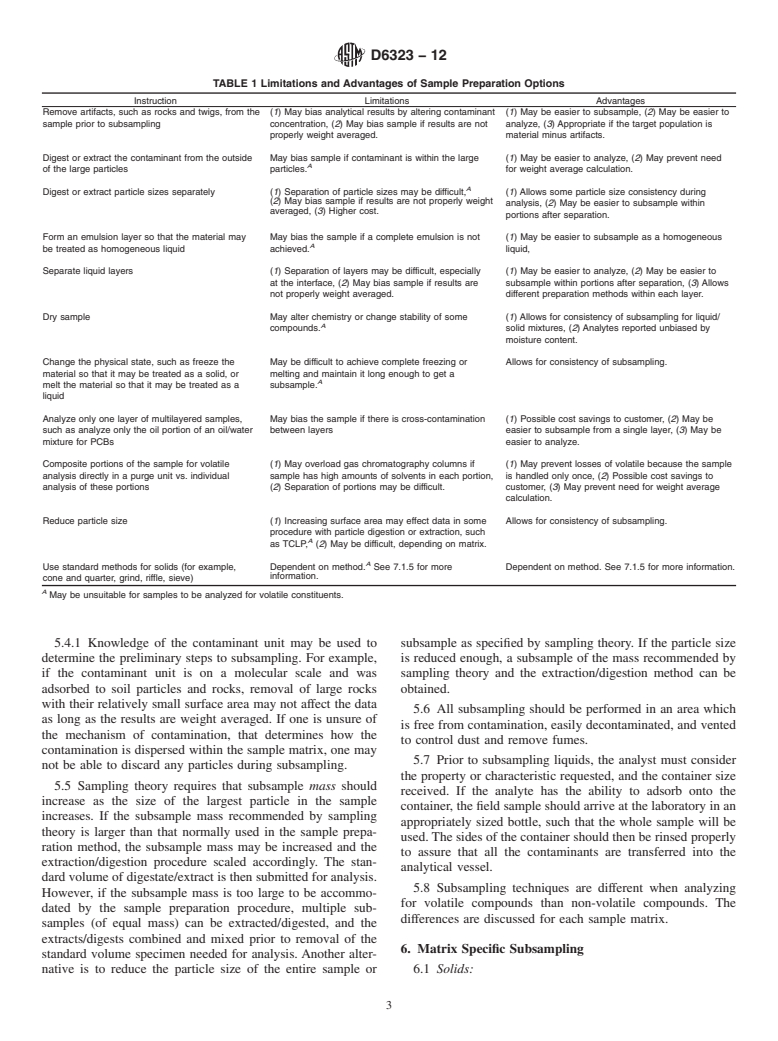 ASTM D6323-12 - Standard Guide for Laboratory Subsampling of Media Related to Waste Management Activities