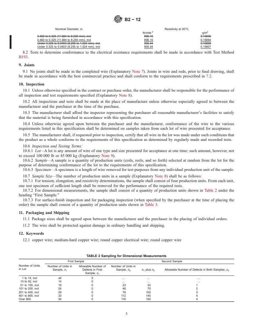 REDLINE ASTM B2-12 - Standard Specification for Medium-Hard-Drawn Copper Wire