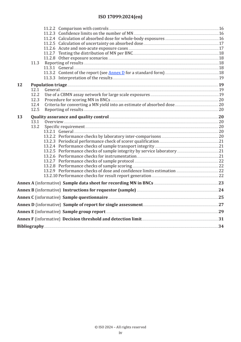 ISO 17099:2024 ISO 17099:2024 - Radiological protection — Performance criteria for laboratories using the cytokinesis-block micronucleus (CBMN) assay in peripheral blood lymphocytes for biological dosimetry
Released:14. 06. 2024 - Page 4 preview