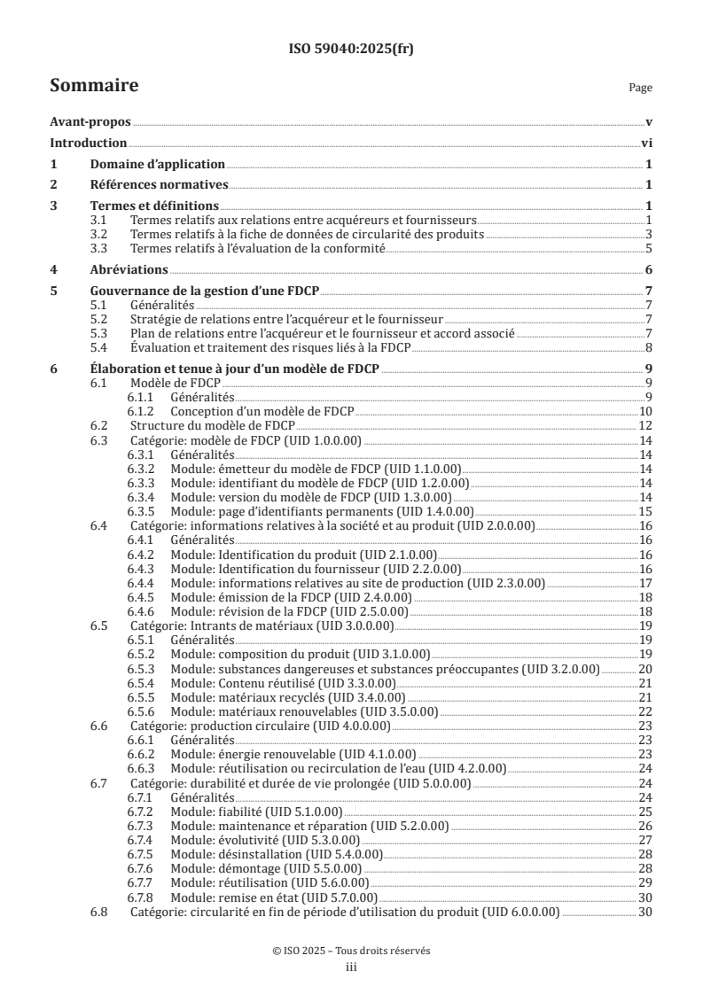 ISO 59040:2025 - Économie circulaire — Fiche de données de circularité des produits
Released:3. 02. 2025