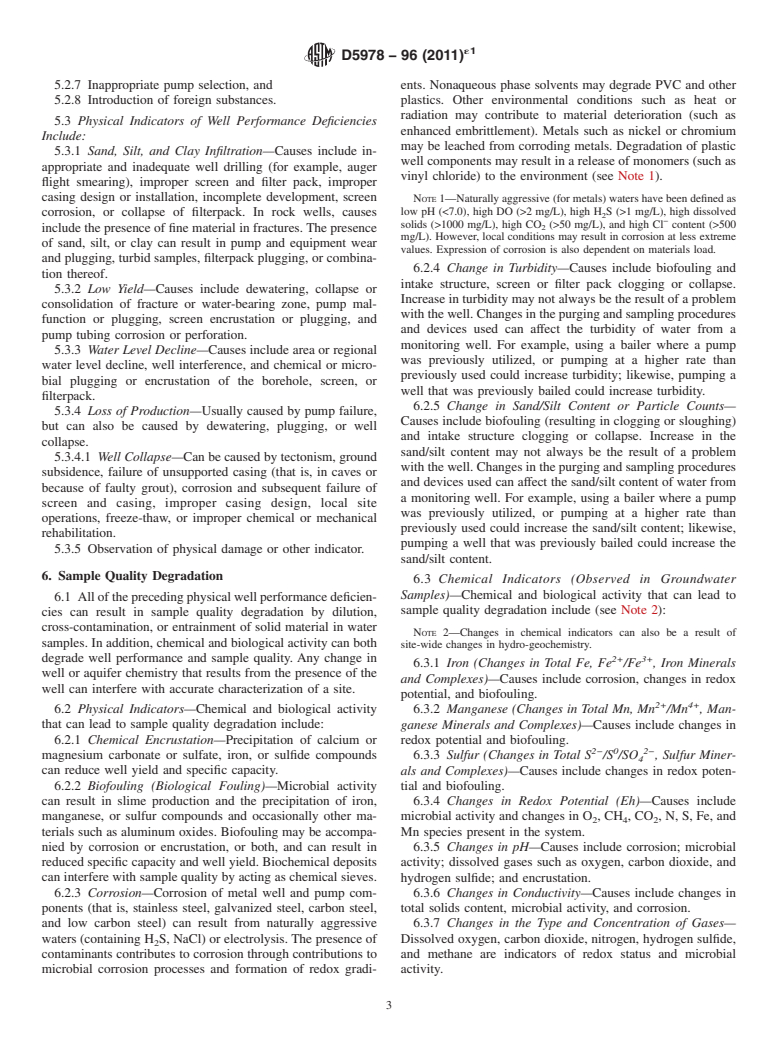 ASTM D5978-96(2011)e1 - Standard Guide for  Maintenance and Rehabilitation of Groundwater Monitoring Wells