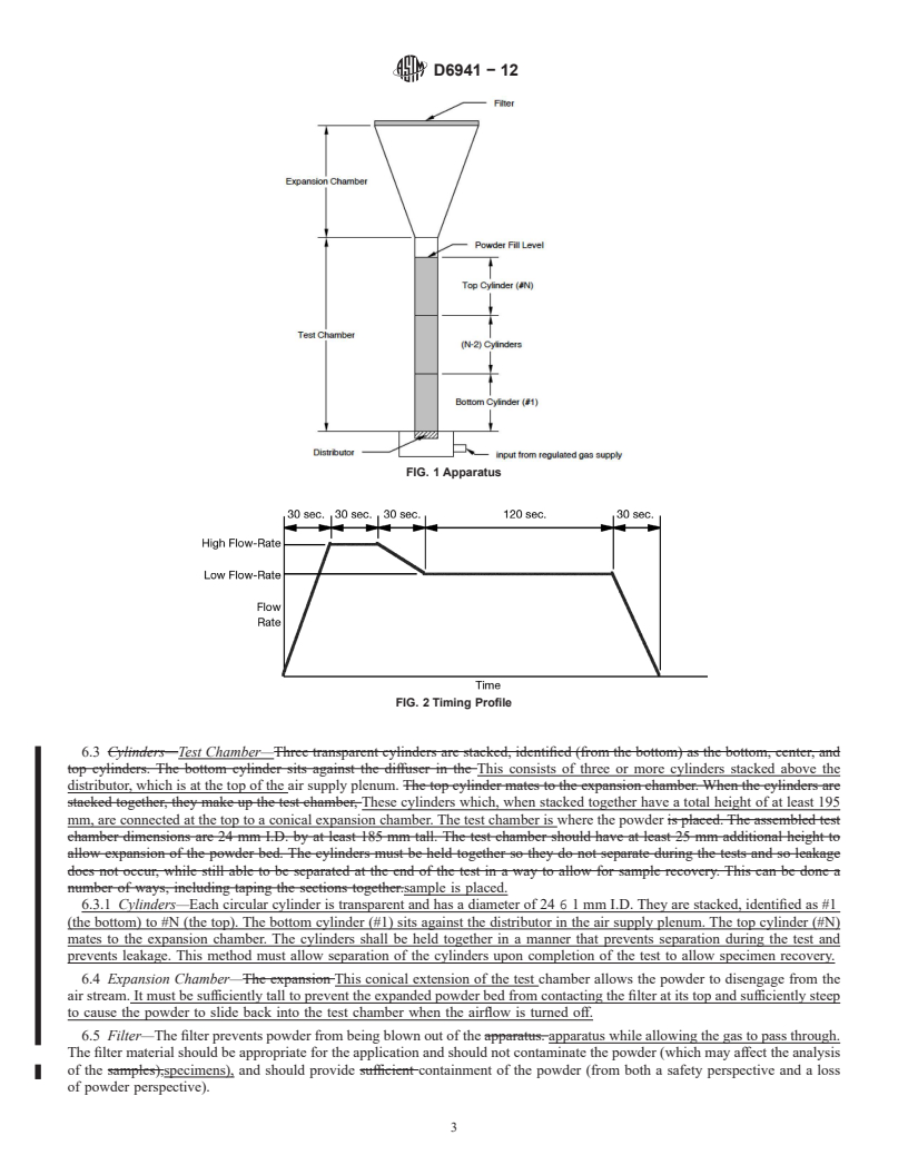 REDLINE ASTM D6941-12 - Standard Practice for Measuring Fluidization Segregation Tendencies of Powders