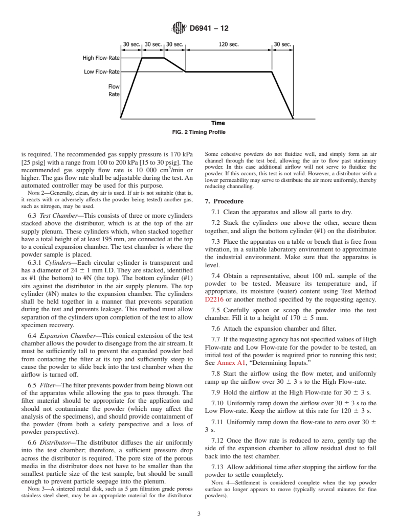 ASTM D6941-12 - Standard Practice for Measuring Fluidization Segregation Tendencies of Powders