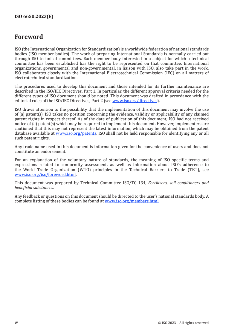 ISO 6650:2023 ISO 6650:2023 - Fertilizers, soil conditioners and beneficial substances — Simultaneous determination of N-(n-Butyl) thiophosphoric triamide and dicyandiamide by high-performance liquid chromatography
Released:18. 10. 2023 - Page 4 preview