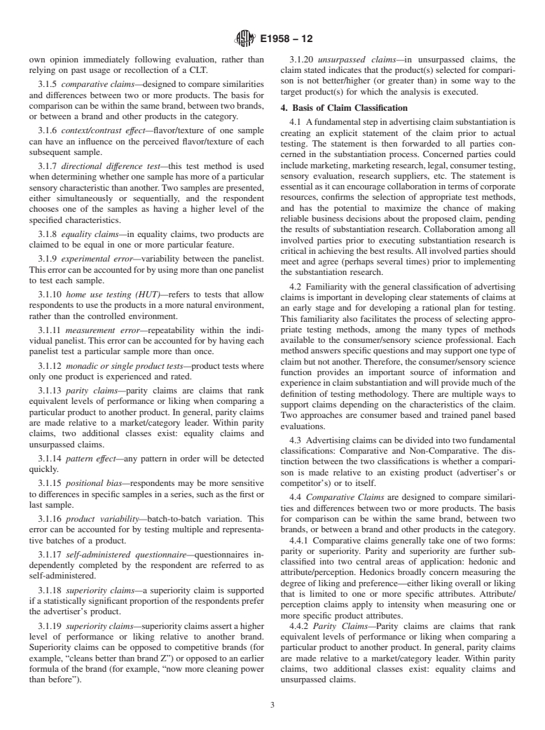 ASTM E1958-12 - Standard Guide for Sensory Claim Substantiation