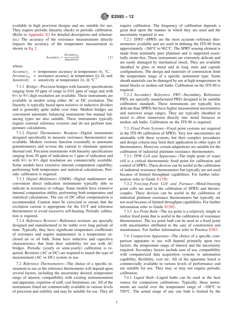 ASTM E2593-12 - Standard Guide for  Accuracy Verification of Industrial Platinum Resistance Thermometers