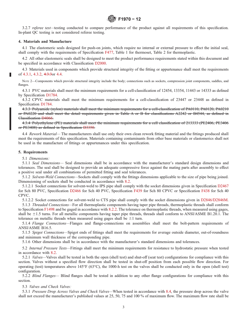 REDLINE ASTM F1970-12 - Standard Specification for Special Engineered Fittings, Appurtenances or Valves for use in Poly (Vinyl Chloride) (PVC) or Chlorinated Poly (Vinyl Chloride) (CPVC) Systems