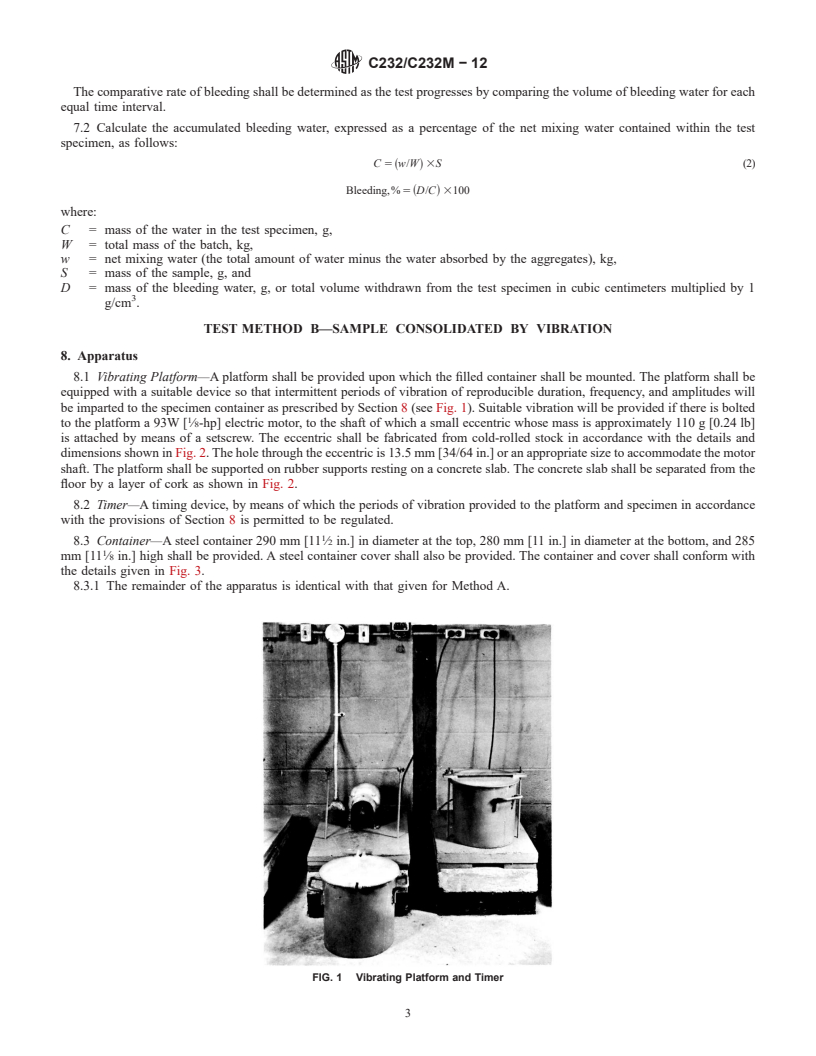 REDLINE ASTM C232/C232M-12 - Standard Test Methods for  Bleeding of Concrete