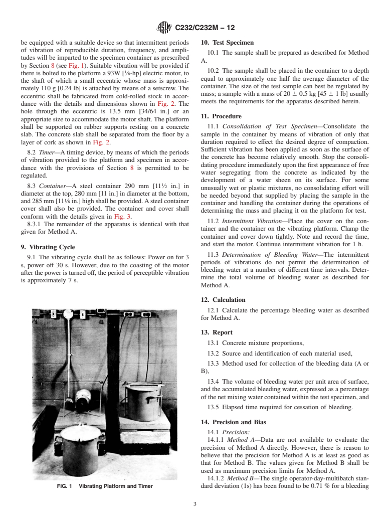 ASTM C232/C232M-12 - Standard Test Methods for  Bleeding of Concrete