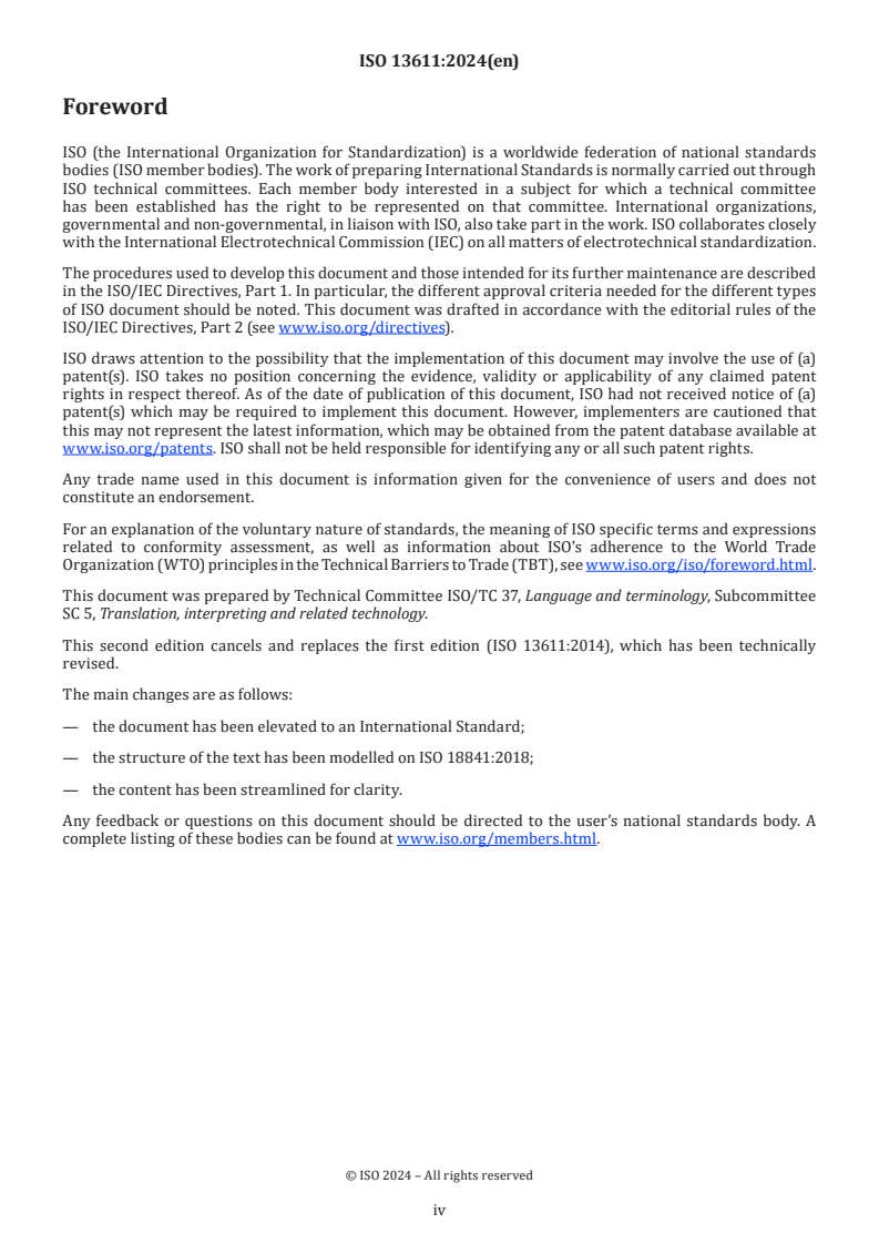 SIST ISO 13611:2024 ISO 13611:2024 - Interpreting services — Community interpreting — Requirements and recommendations
Released:23. 02. 2024 - Page 4 preview
