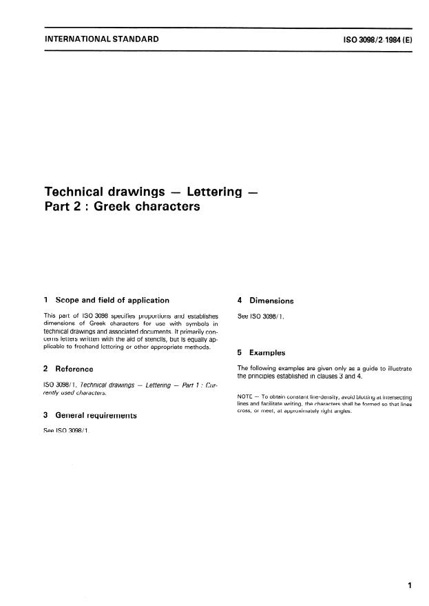 ISO 3098-2:1984 - Technical drawings -- Lettering