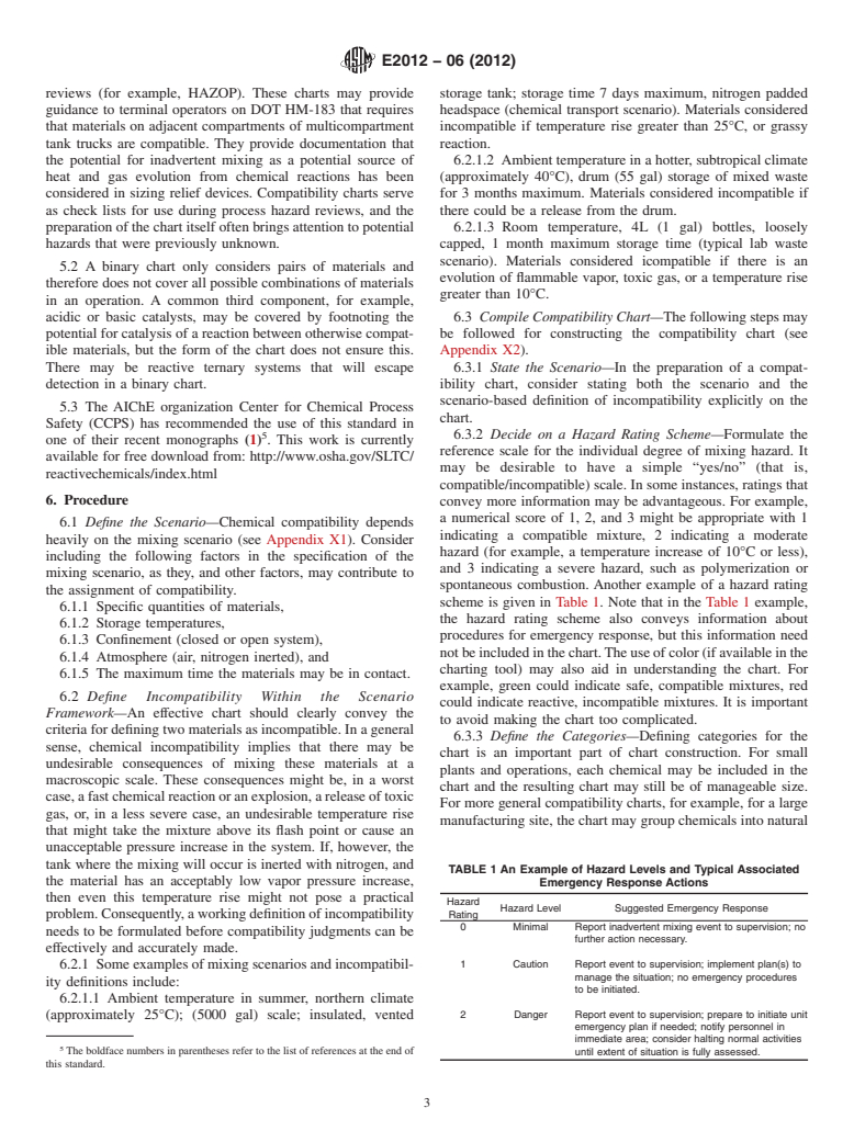 ASTM E2012-06(2012) - Standard Guide for  the Preparation of a Binary Chemical Compatibility Chart