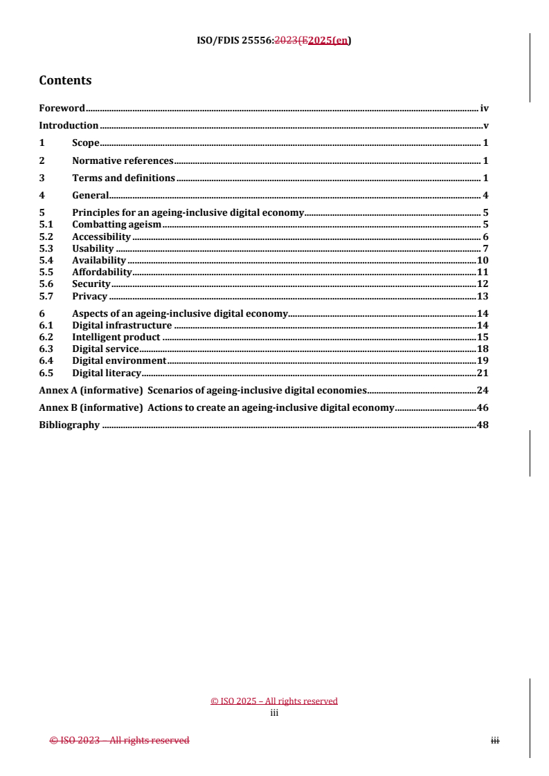 REDLINE ISO/FDIS 25556 - Ageing societies — General requirements and guidelines for ageing-inclusive digital economy
Released:3. 02. 2025