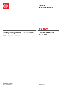 ISO 41011:2024 ISO 41011:2024 - Facility management — Vocabulaire
Released:15. 02. 2024 - Page 1 preview