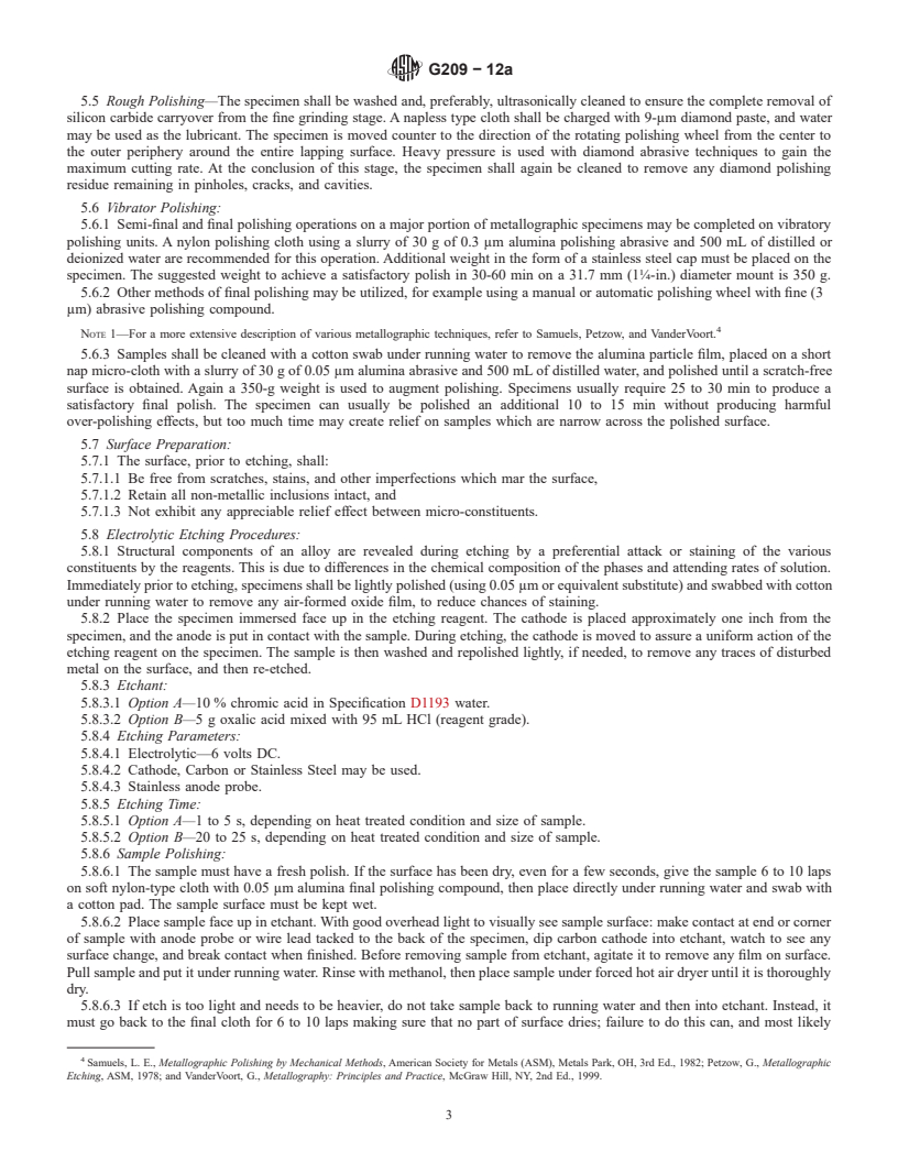 REDLINE ASTM G209-12a - Standard Practice for Detecting mu-phase in Wrought Nickel-Rich, Chromium, Molybdenum-Bearing  Alloys