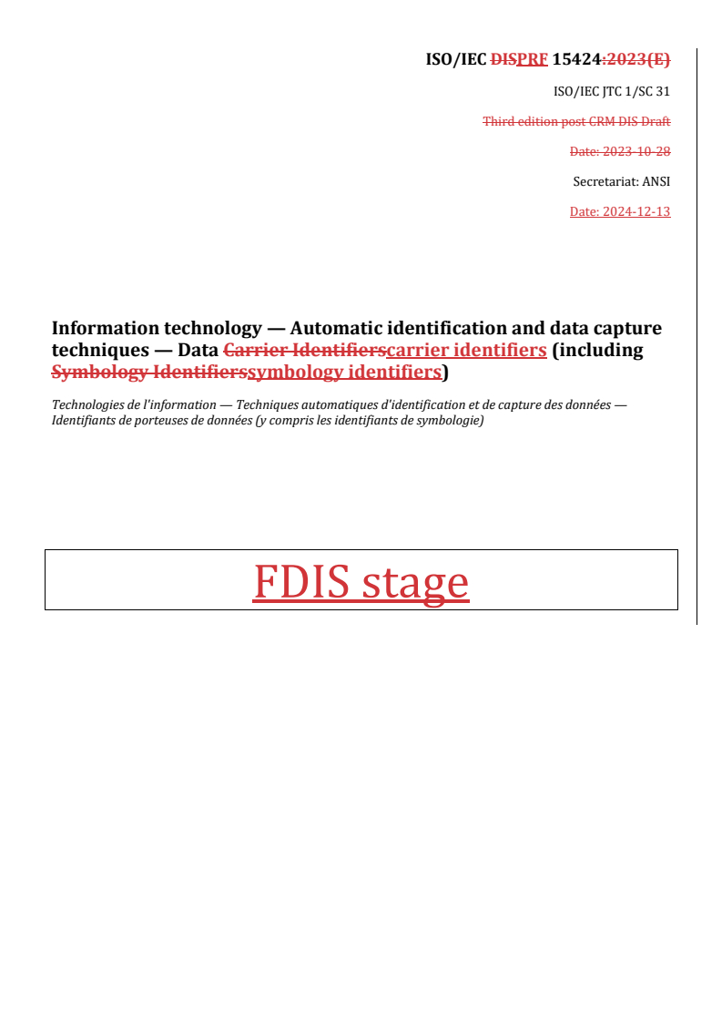 ISO/IEC 15424 - Information technology — Automatic identification and ...