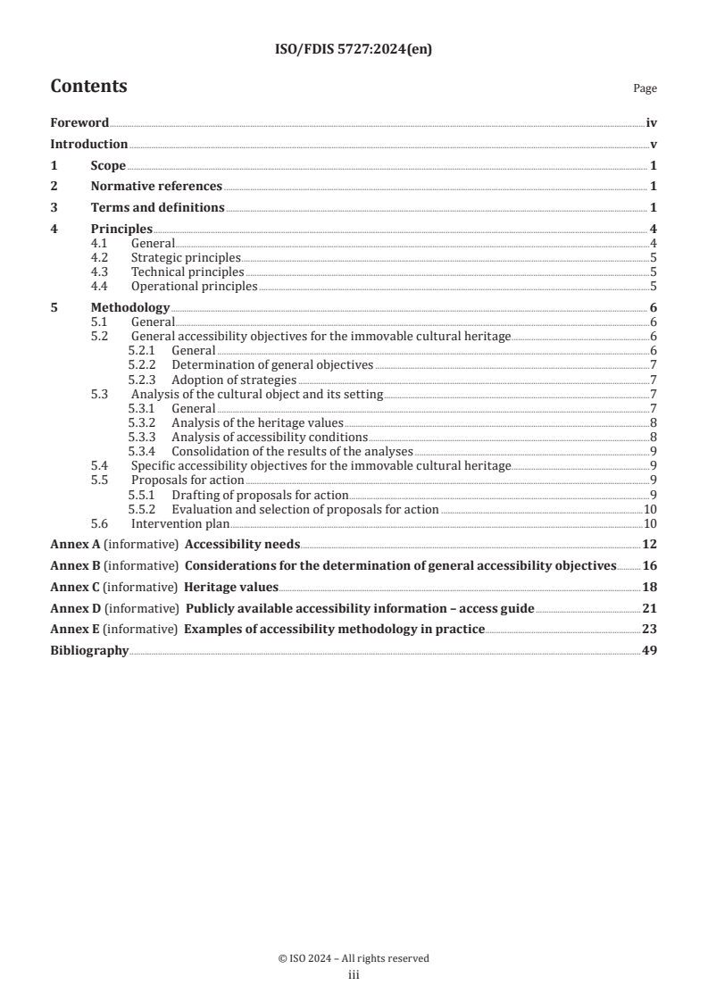 ISO/FDIS 5727 - Accessibility and usability of the built environment — Accessibility of immovable cultural heritage — Principles and methodology for interventions
Released:16. 07. 2024