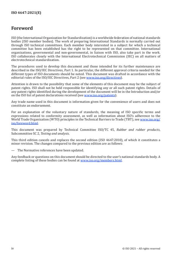 ISO 4647:2021 ISO 4647:2021 - Rubber, vulcanized -- Determination of static adhesion to textile cord -- H-pull test - Page 4 preview