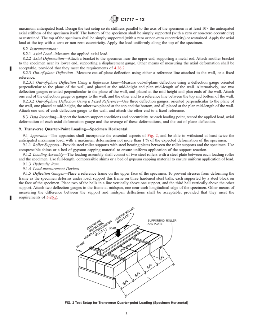 REDLINE ASTM C1717-12 - Standard Test Methods for  Conducting Strength Tests of Masonry Wall Panels