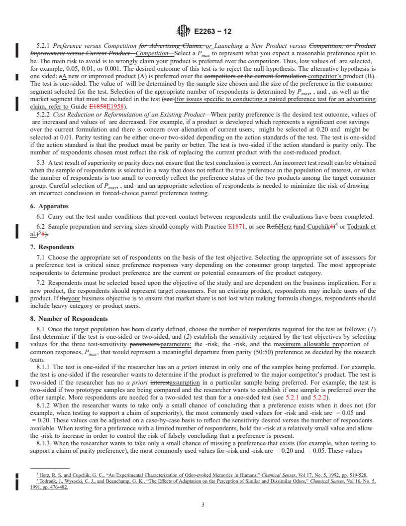 REDLINE ASTM E2263-12 - Standard Test Method for  Paired Preference Test