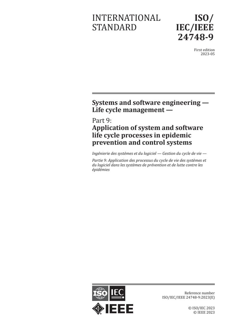 ISO/IEC/IEEE 24748-9:2023 - Systems and software engineering — Life cycle management — Part 9: Application of system and software life cycle processes in epidemic prevention and control systems
Released:31. 05. 2023