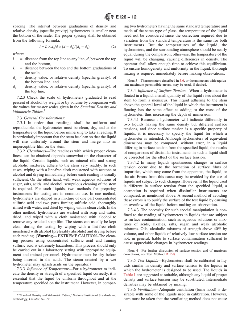 ASTM E126-12 - Standard Test Method for  Inspection, Calibration, and Verification of ASTM Hydrometers