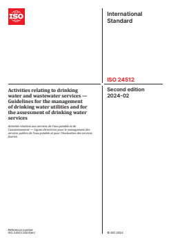 ISO 24512:2024 - Activities relating to drinking water and wastewater services — Guidelines for the management of drinking water utilities and for the assessment of drinking water services
Released:23. 02. 2024 - Page 1 preview