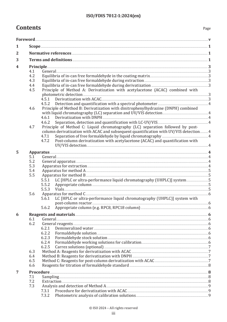 ISO/FDIS 7012-1 - Paints and varnishes — Determination of preservatives in water-dilutable coating materials — Part 1: Determination of in-can free formaldehyde
Released:12/18/2024