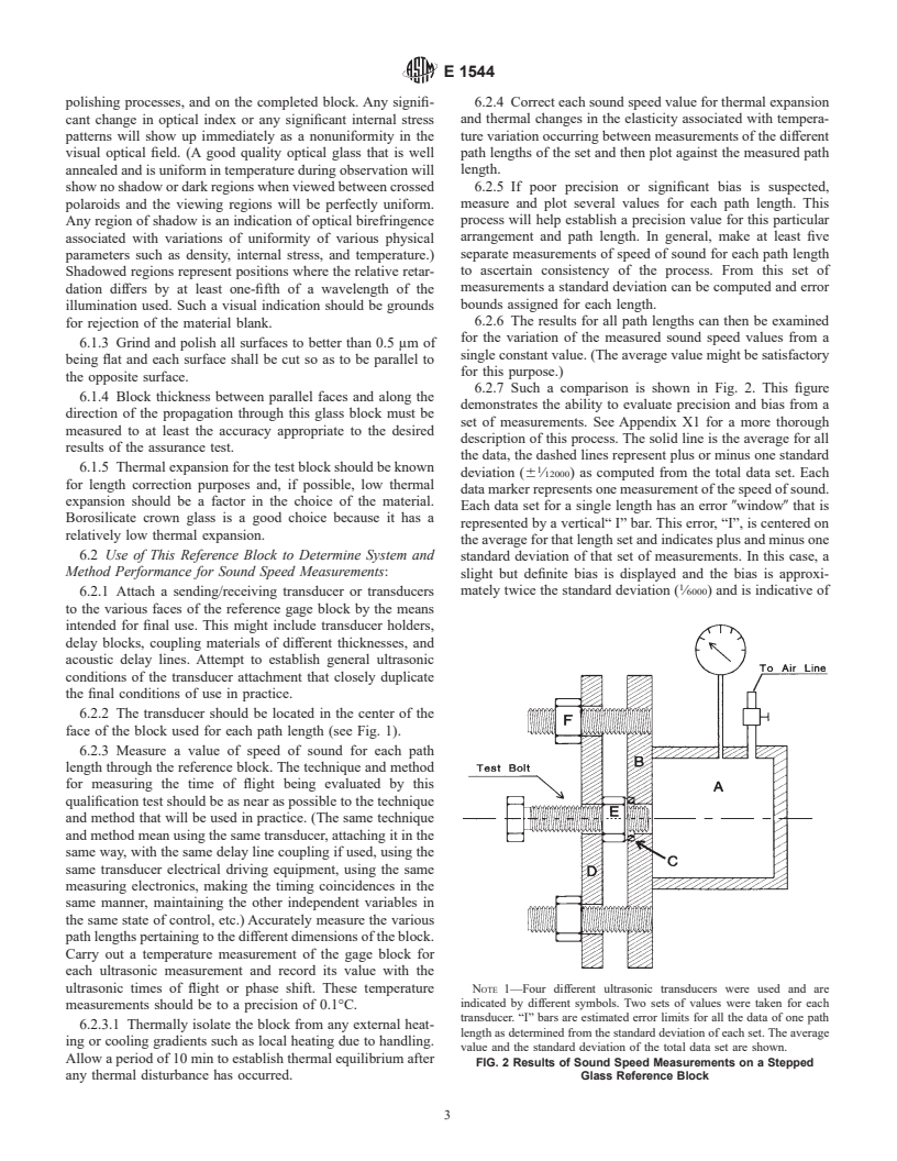 ASTM E1544-99 - Standard Practice for Construction of a Stepped Block and Its Use to Estimate Errors Produced by Speed-of-Sound Measurement Systems for Use on Solids