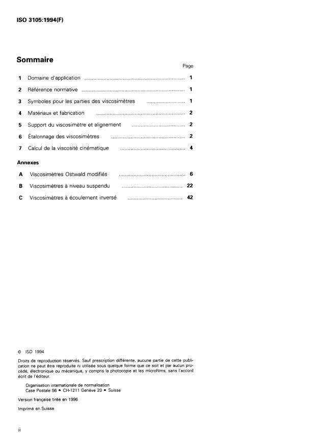ISO 3105:1994 ISO 3105:1994 - Viscosimetres a capillaires en verre pour viscosité cinématique -- Spécifications et instructions d'utilisation - Page 2 preview