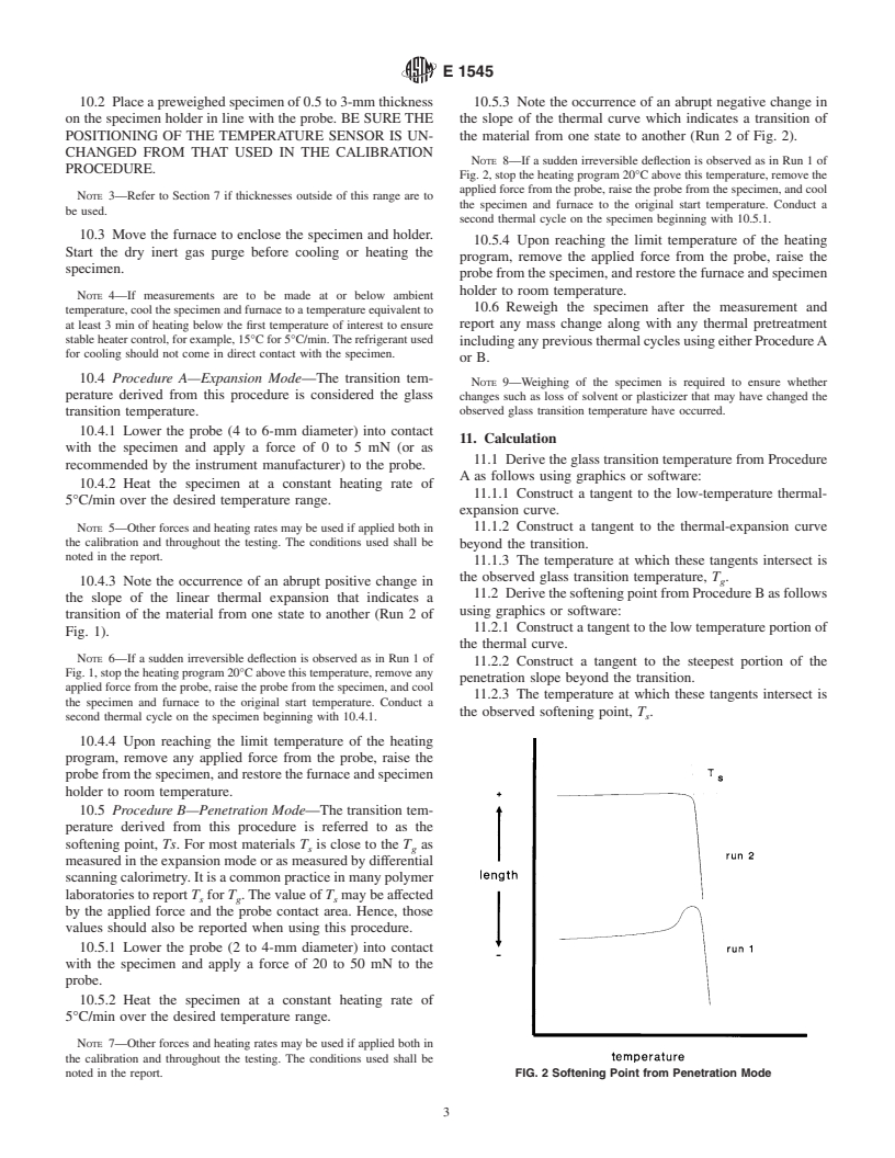 ASTM E1545-00 - Standard Test Method for Assignment of the Glass Transition Temperature by Thermomechanical Analysis