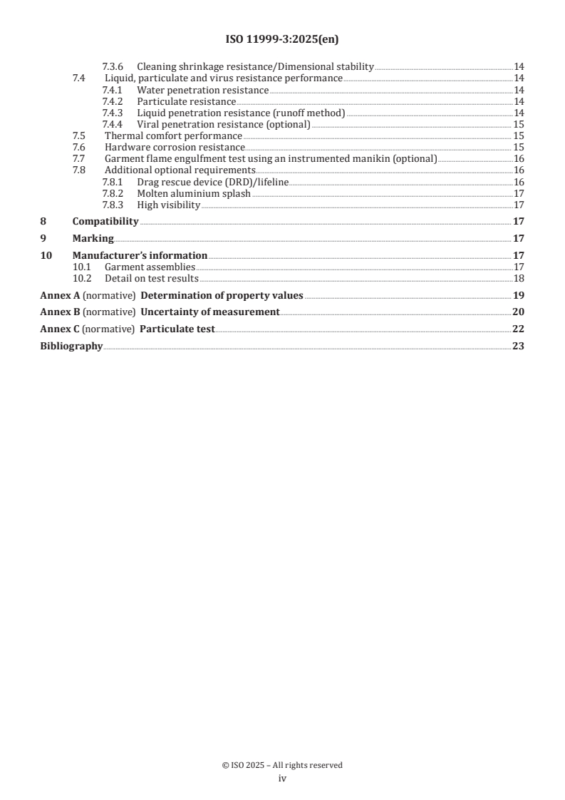 ISO 11999-3:2025 ISO 11999-3:2025 - PPE for firefighters — Test methods and requirements for PPE used by firefighters who are at risk of exposure to high levels of heat and/or flame while fighting fires occurring in structures — Part 3: Clothing
Released:25. 04. 2025 - Page 4 preview