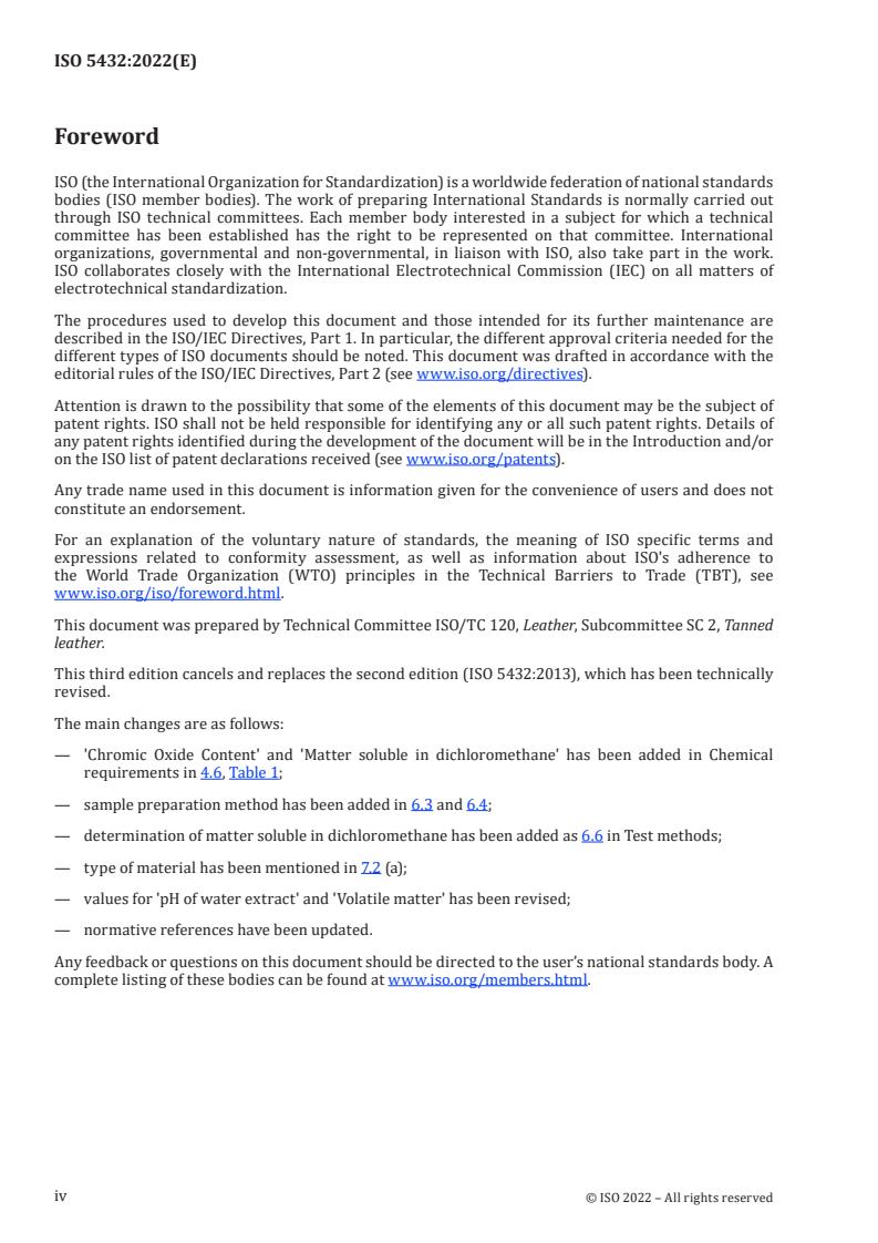 ISO 5432:2022 ISO 5432:2022 - Leather — Wet blue sheep skins — Specification
Released:18. 11. 2022 - Page 4 preview