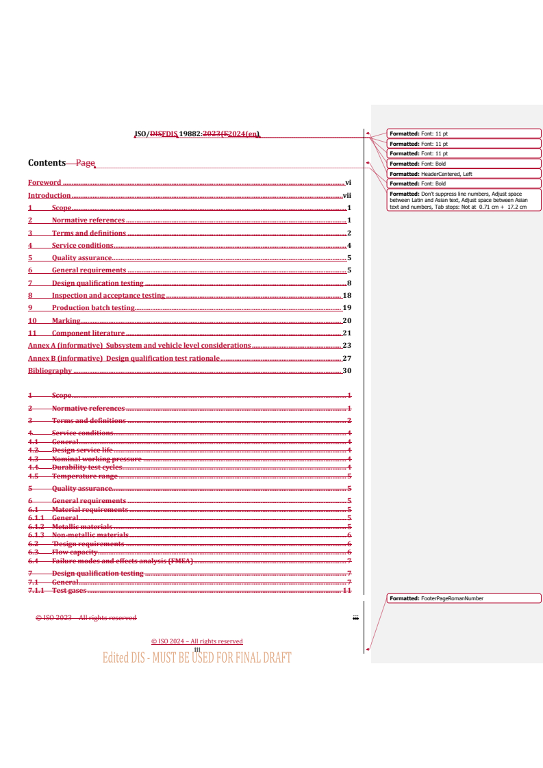 REDLINE ISO/FDIS 19882 - Gaseous hydrogen — Thermally activated pressure relief devices for compressed hydrogen vehicle fuel containers
Released:10/31/2024