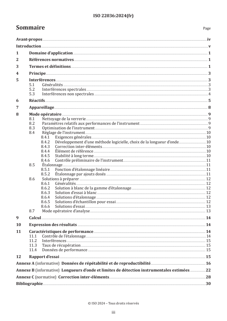 ISO 22036:2024 - Matrices solides environnementales — Dosage d’éléments par spectroscopie d’émission optique avec plasma induit par haute fréquence (ICP-OES)
Released:8. 01. 2024