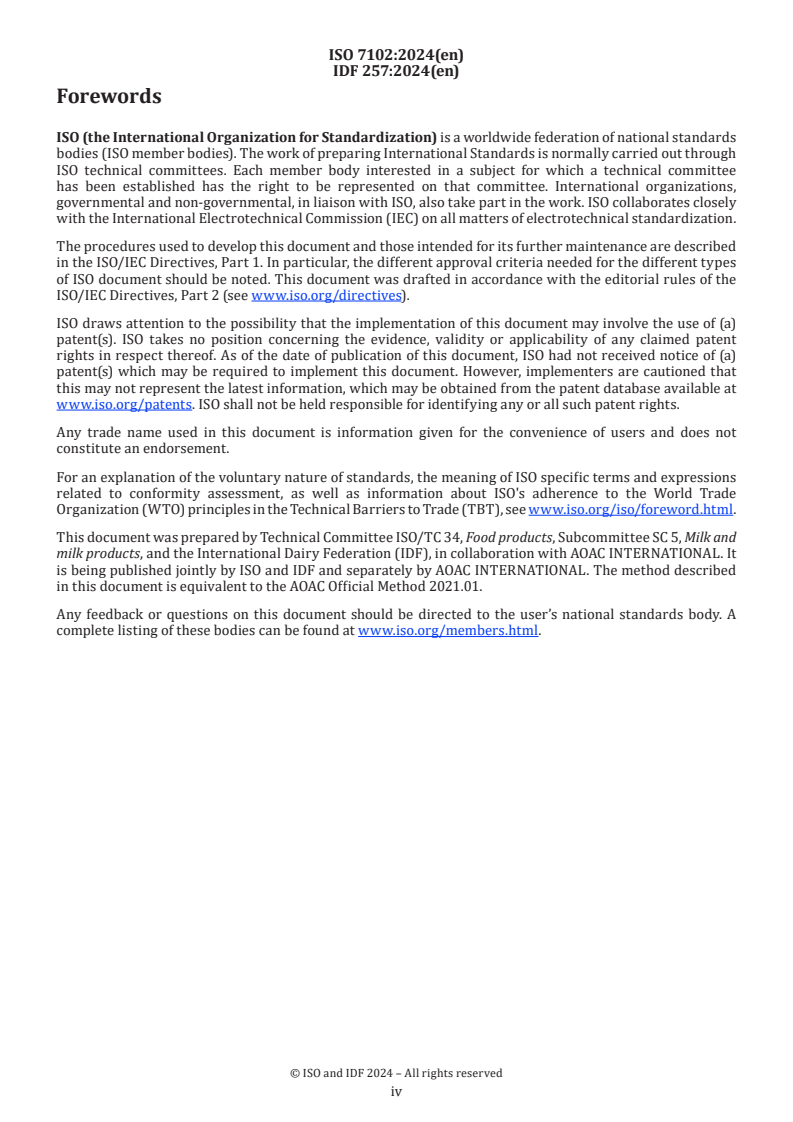 ISO 7102:2024 ISO 7102:2024 - Infant formula — Determination of β-galactooligosaccharides — Ultra high performance liquid chromatography (UHPLC) with fluorescence detection after pre-column derivatization
Released:12. 08. 2024 - Page 4 preview