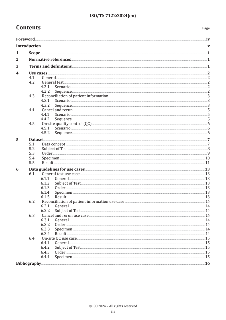 ISO/TS 7122:2024 - Health informatics — Guidelines for exchanging data generated by portable polymerase chain reaction (PCR) devices for point-of-care testing (POCT) between screening centre and clinical laboratory
Released:12/10/2024