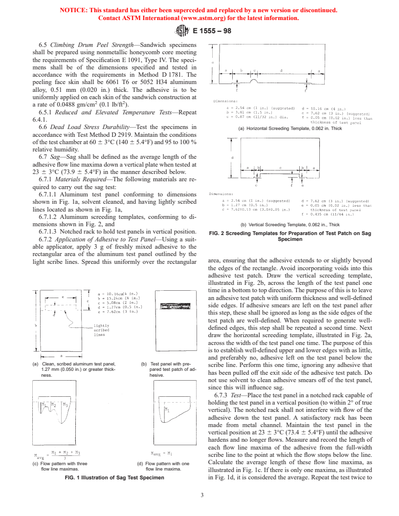 ASTM E1555-98 - Standard Specification for Structural Paste Adhesive for Sandwich Panel Repair