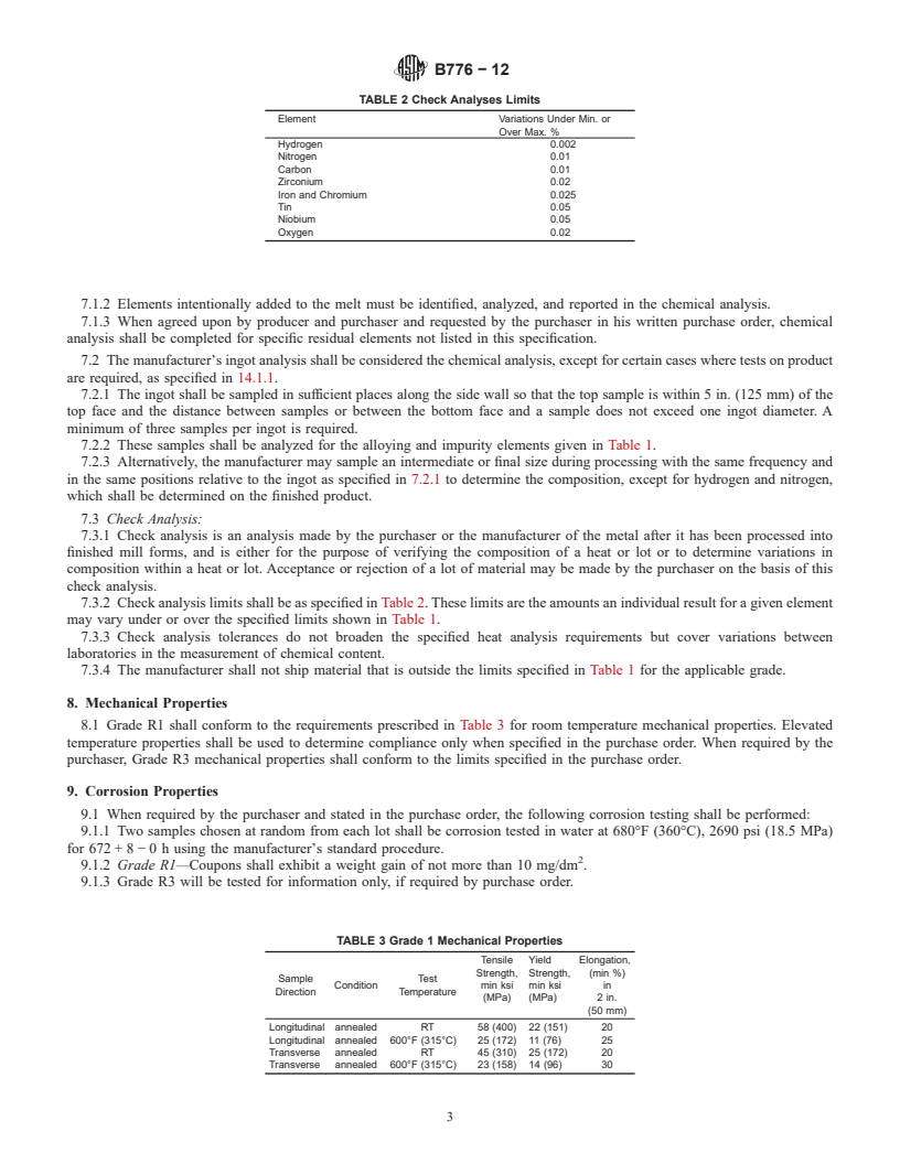 REDLINE ASTM B776-12 - Standard Specification for  Hafnium and Hafnium Alloy Strip, Sheet, and Plate