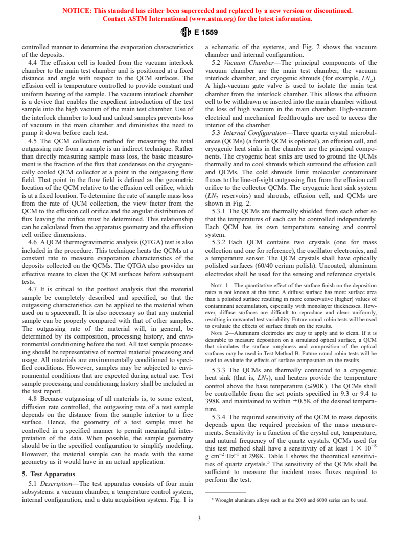 ASTM E1559-00 - Standard Test Method for Contamination Outgassing Characteristics of Spacecraft Materials