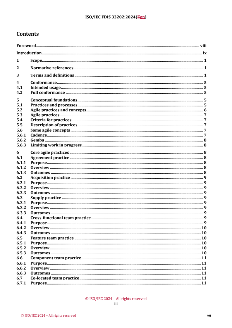 REDLINE ISO/IEC FDIS 33202 - Software and systems engineering — Core agile practices
Released:30. 04. 2024
