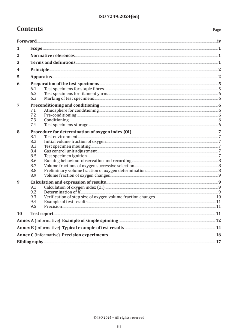 ISO 7249:2024 - Textiles — Fibres — Determination of burning behaviour by oxygen index
Released:6. 02. 2024