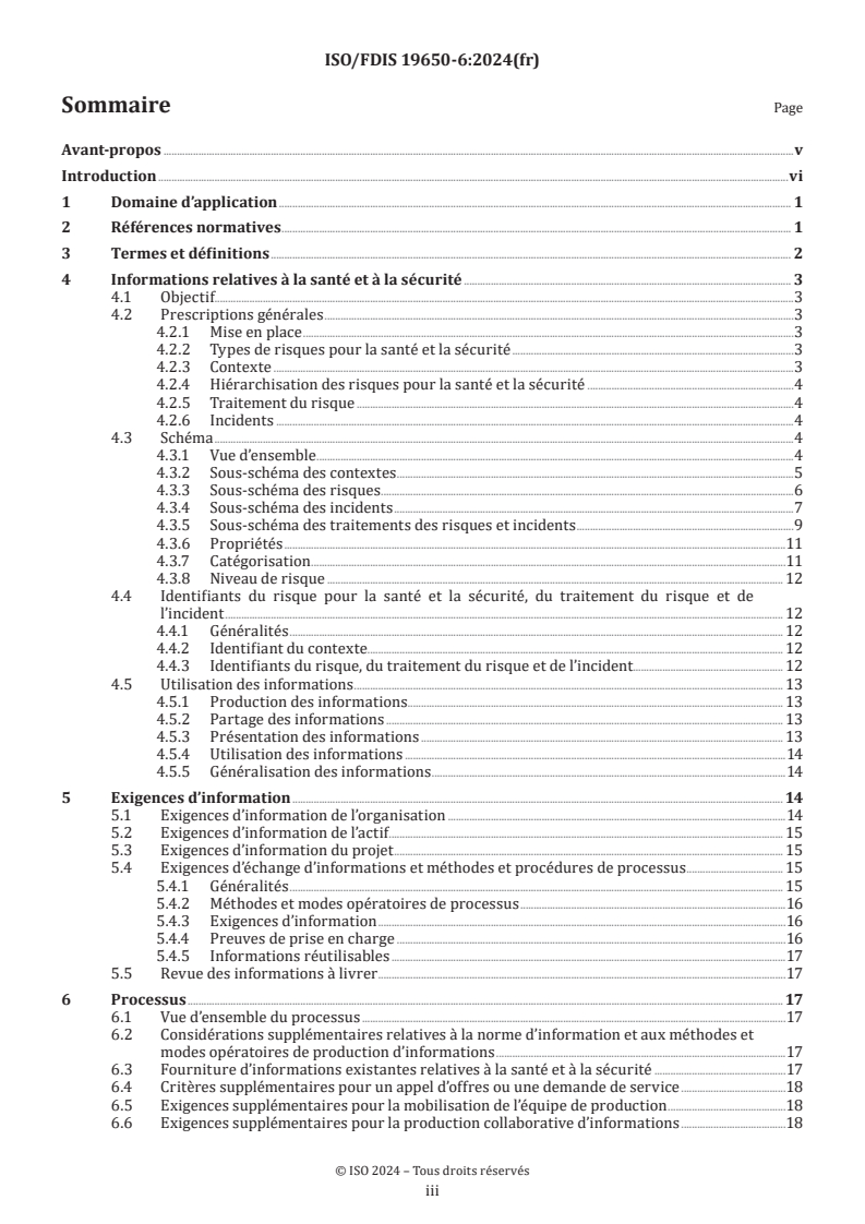 ISO 19650-6 - Organisation et numérisation des informations relatives aux bâtiments et ouvrages de génie civil, y compris modélisation des informations de la construction (BIM) — Gestion de l’information par la modélisation des informations de la construction — Partie 6: Informations relatives à la santé et à la sécurité
Released:11/13/2024