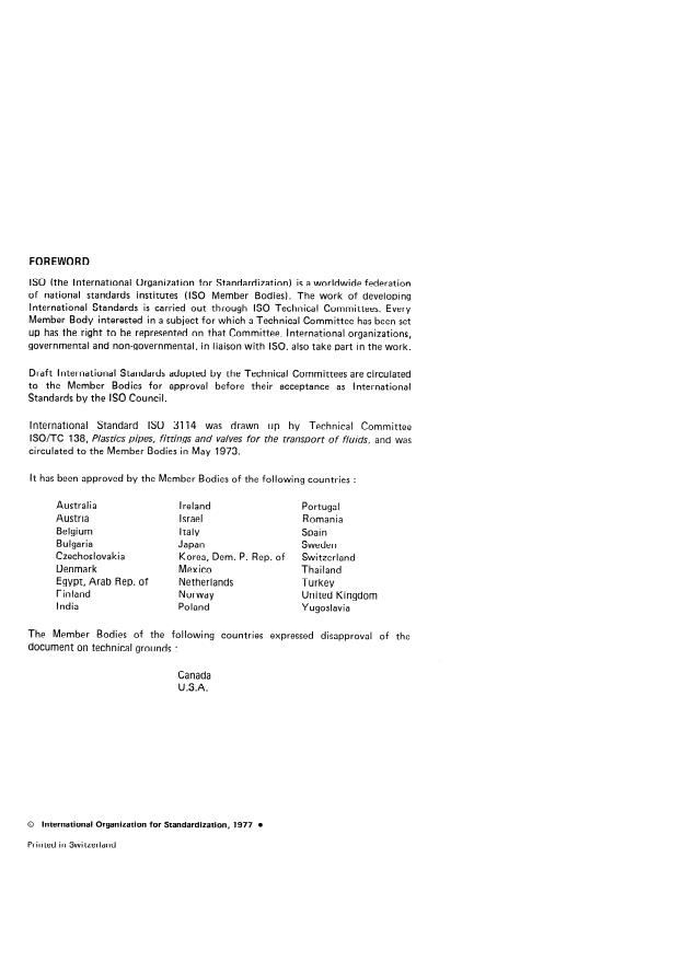 ISO 3114:1977 ISO 3114:1977 - Unplasticized polyvinyl chloride (PVC) pipes for potable water supply -- Extractability of lead and tin -- Test method - Page 2 preview