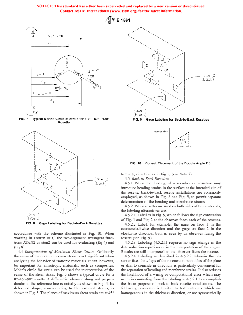 ASTM E1561-93(1998) - Standard Practice for Analysis of Strain Gage Rosette Data