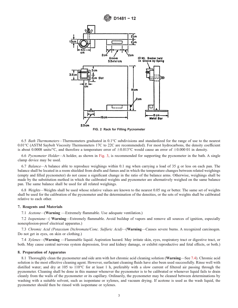 REDLINE ASTM D1481-12 - Standard Test Method for Density and Relative Density (Specific Gravity) of Viscous   Materials by Lipkin Bicapillary Pycnometer