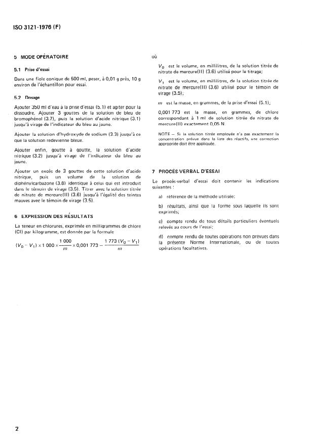 ISO 3121:1976 ISO 3121:1976 - Acide borique, oxyde borique et tétraborates disodiques a usage industriel -- Dosage des chlorures -- Méthode mercurimétrique - Page 4 preview